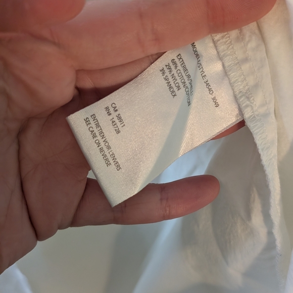 Tribal Women's Classic White Button Up Shirt with Roll-Up Sleeves L - Picture 8 of 10